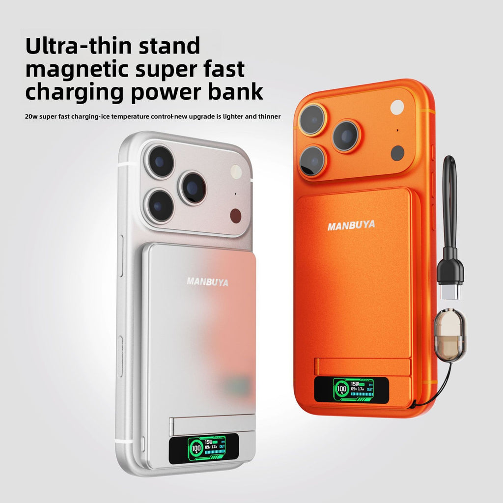 Ultra-Slim Magnetic Power Bank with Stand