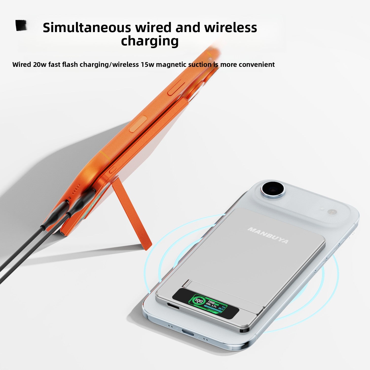 Ultra-Slim Magnetic Power Bank with Stand