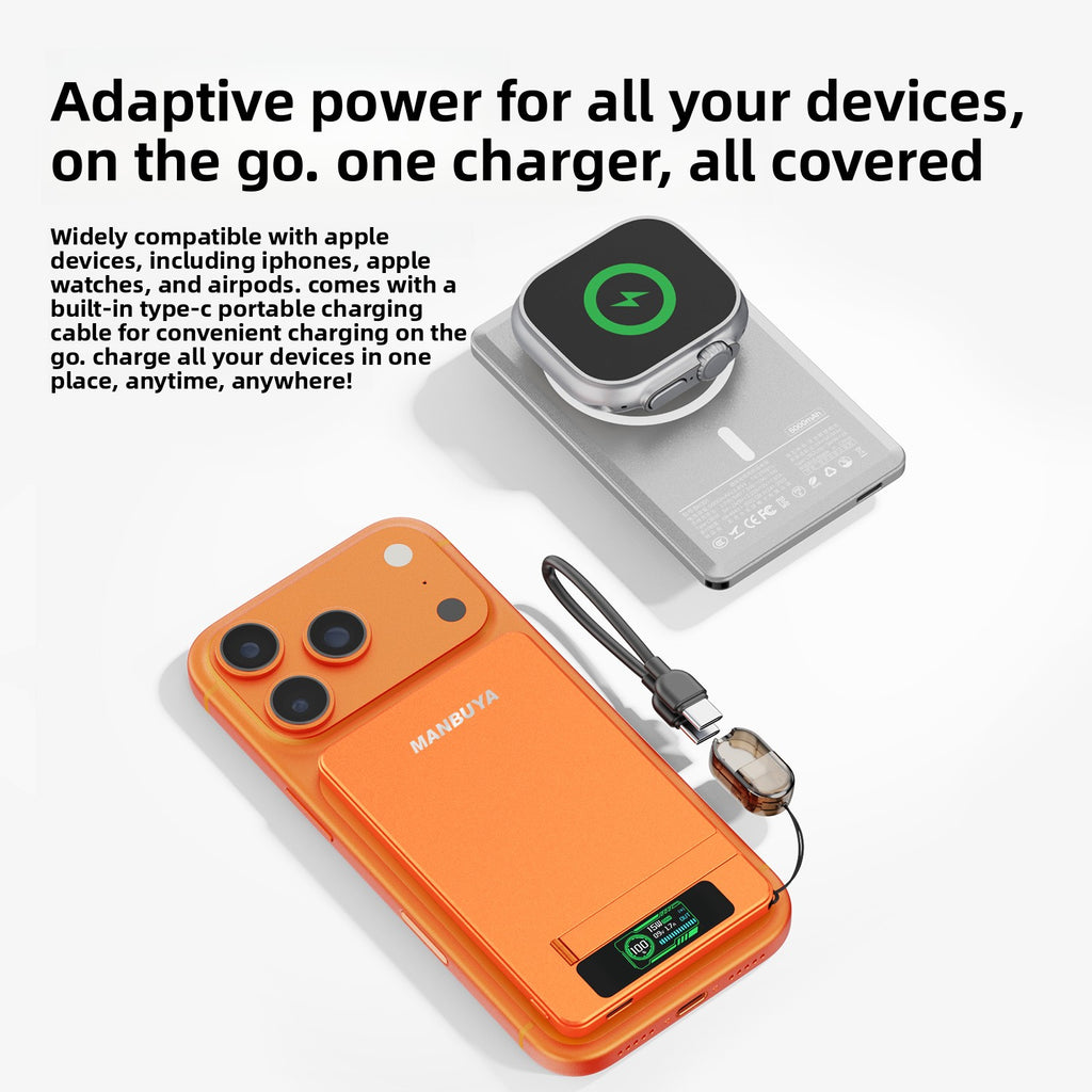Ultra-Slim Magnetic Power Bank with Stand
